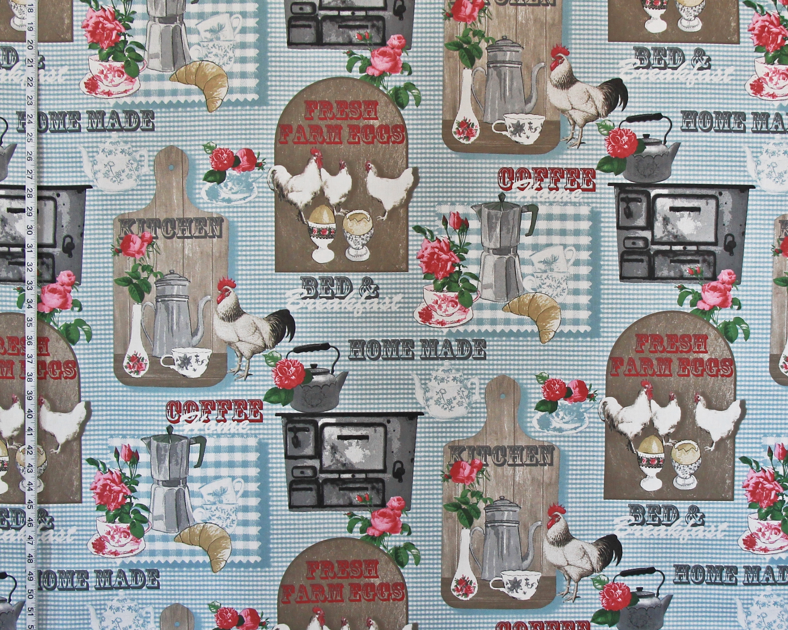 FARM HOUSE CHICKEN ROOSTER FABRIC