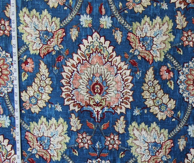 BLUE PERSIAN RUG FABRIC