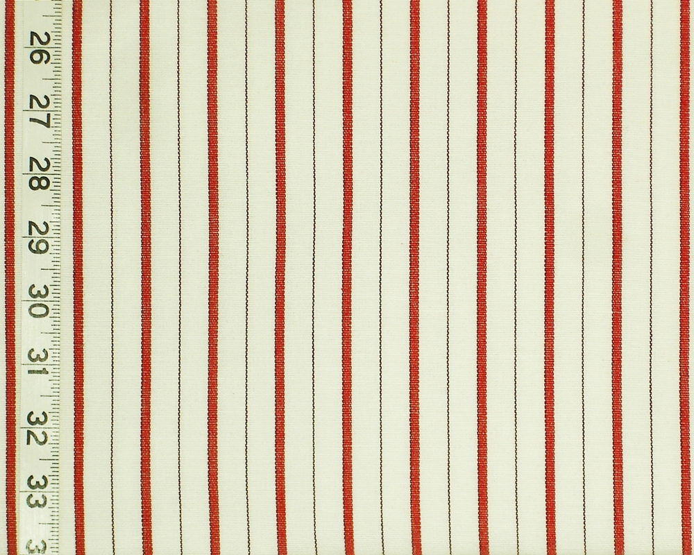 RED TICKING STRIPE FABRIC