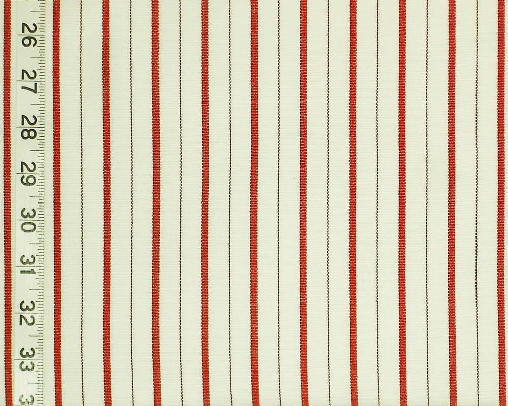 RED TICKING STRIPE FABRIC