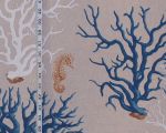 Blue coral seahorse fabric FLAWED