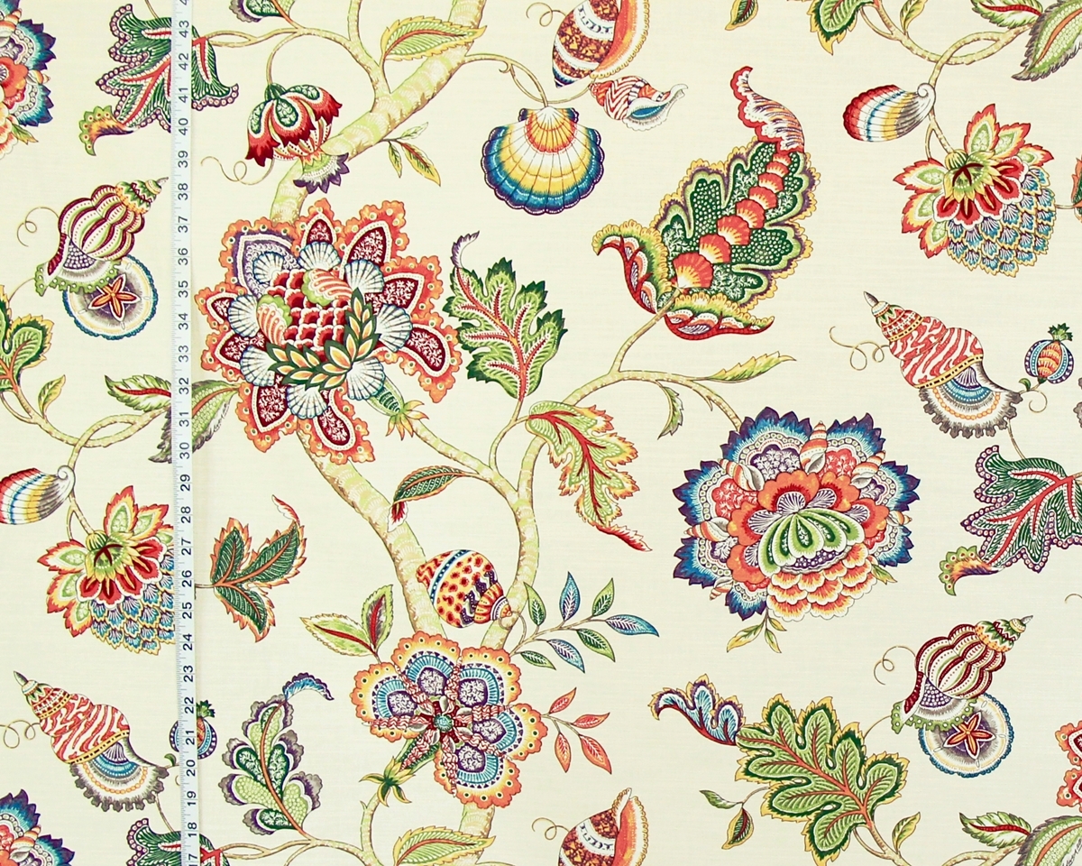 SEASHELL INDIENNE TREE OF LIFE FABRIC