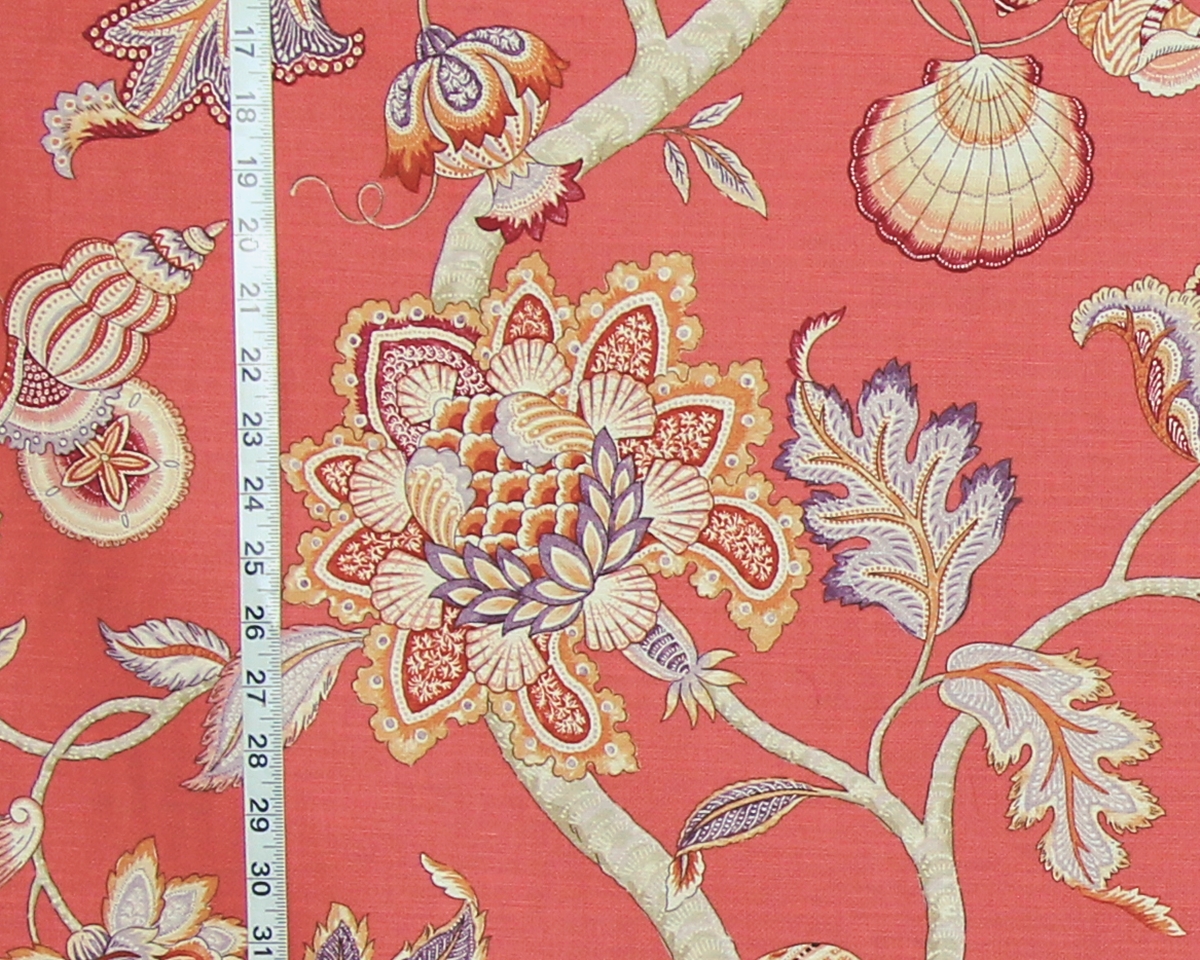 ORANGE SEASHELL INDIENNE FABRIC