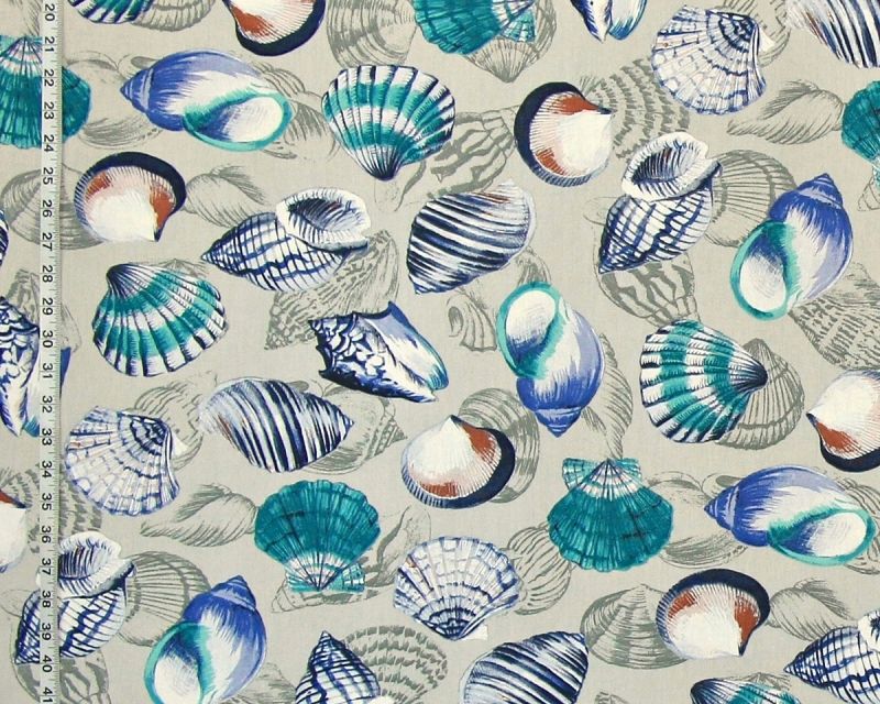 PURPLE and TEAL SEA SHELL FABRIC