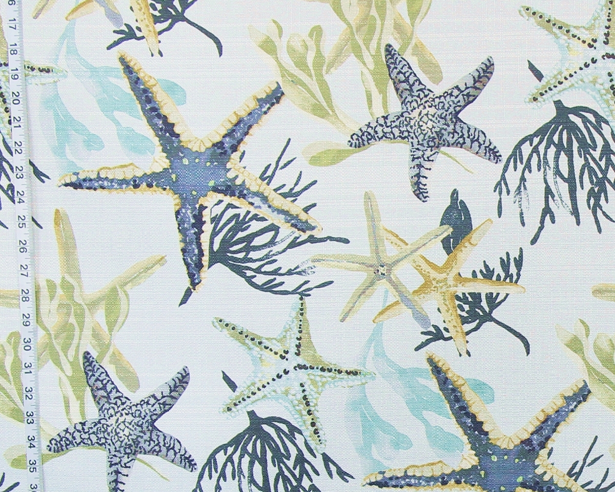 GREY GOLD STARFISH FABRIC