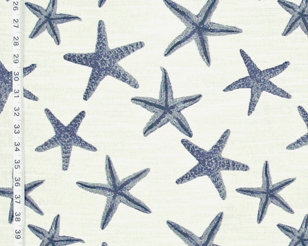 Blue Sea Star Upholstery Fabric