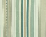 Green blue stripe fabric beach lake cabin  Remnant- 45"
