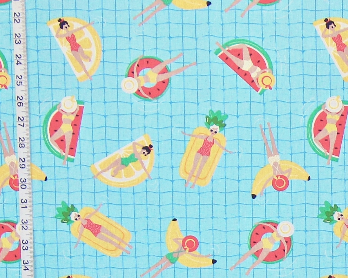 RETRO GIRLY SWIMMING POOL FABRIC