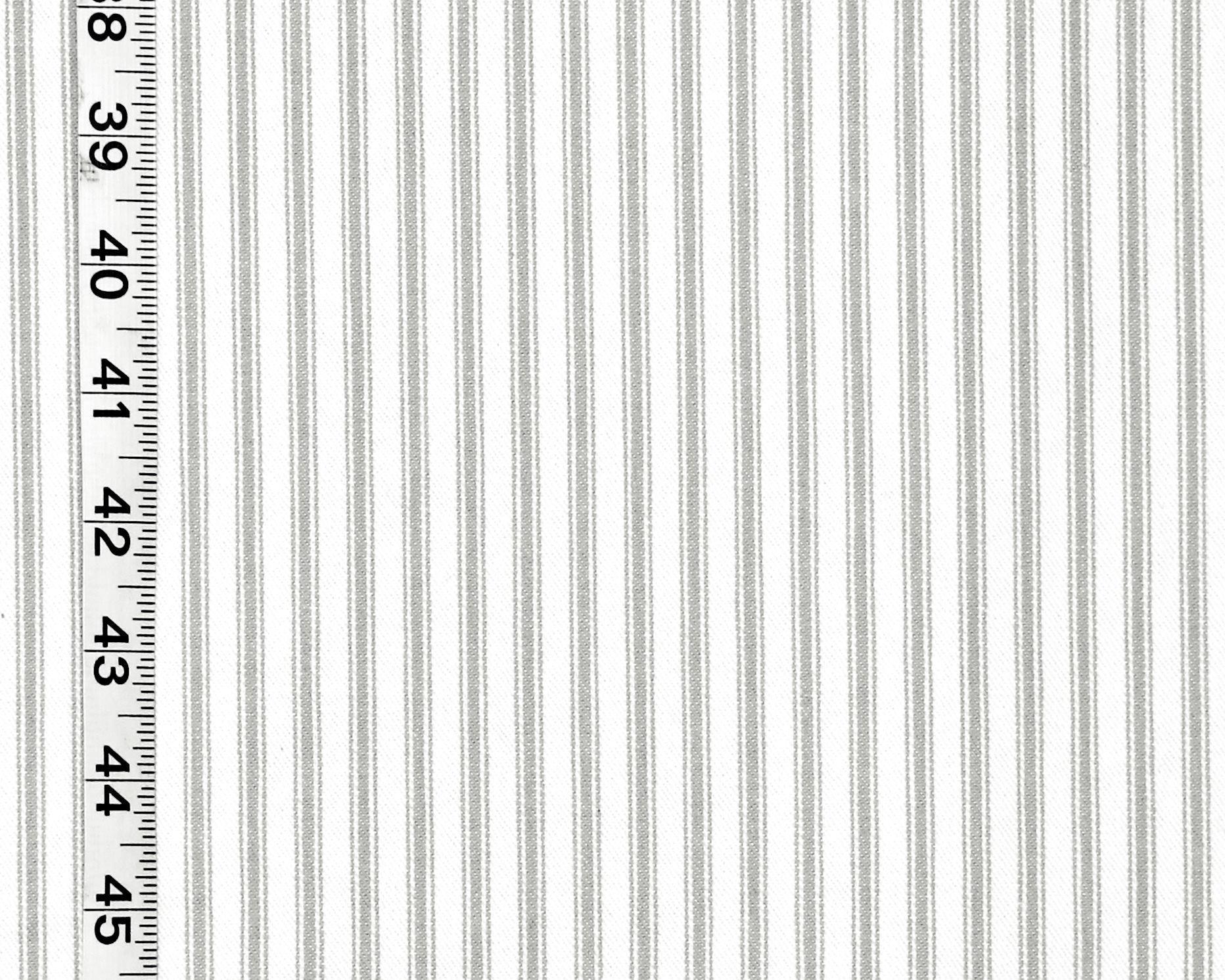 Grey ticking stripe fabric taupe from Brick House Fabric: Novelty Fabric