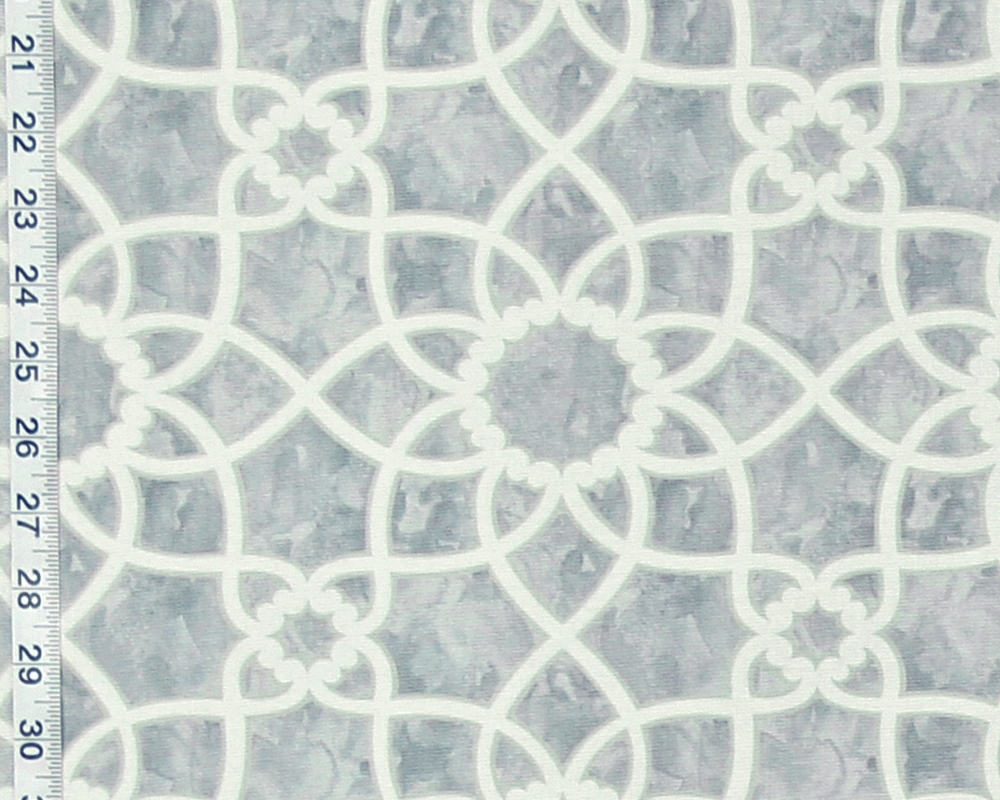 GREY SCROLL LATTICE FABRIC