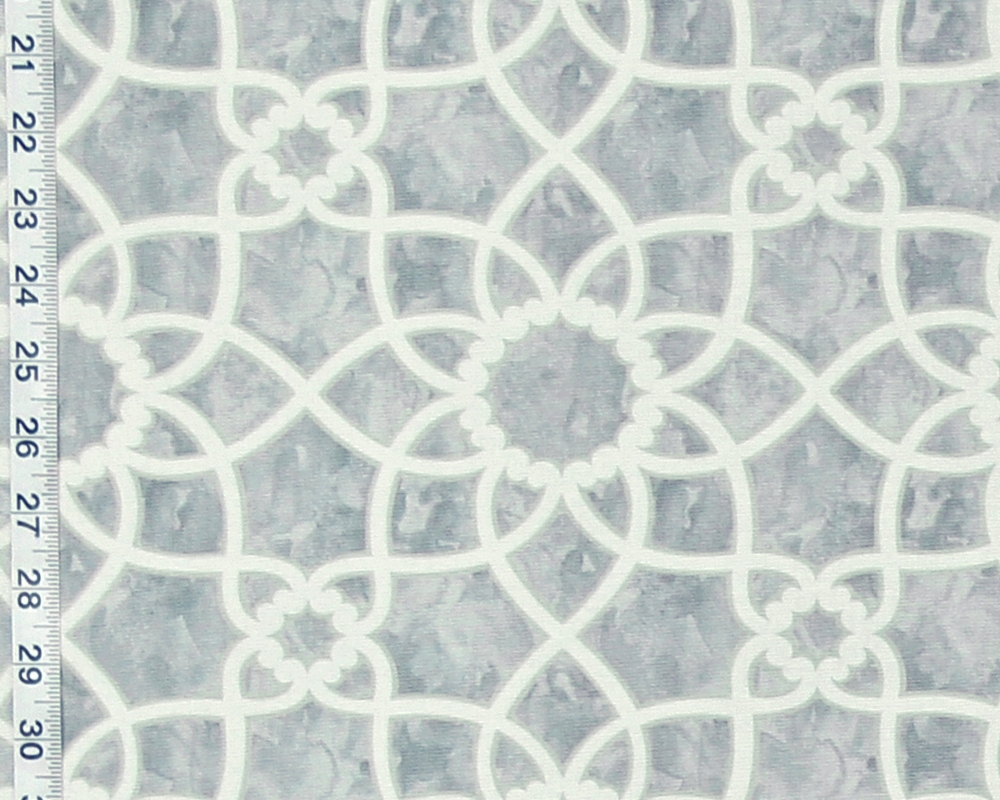 GREY SCROLL LATTICE FABRIC