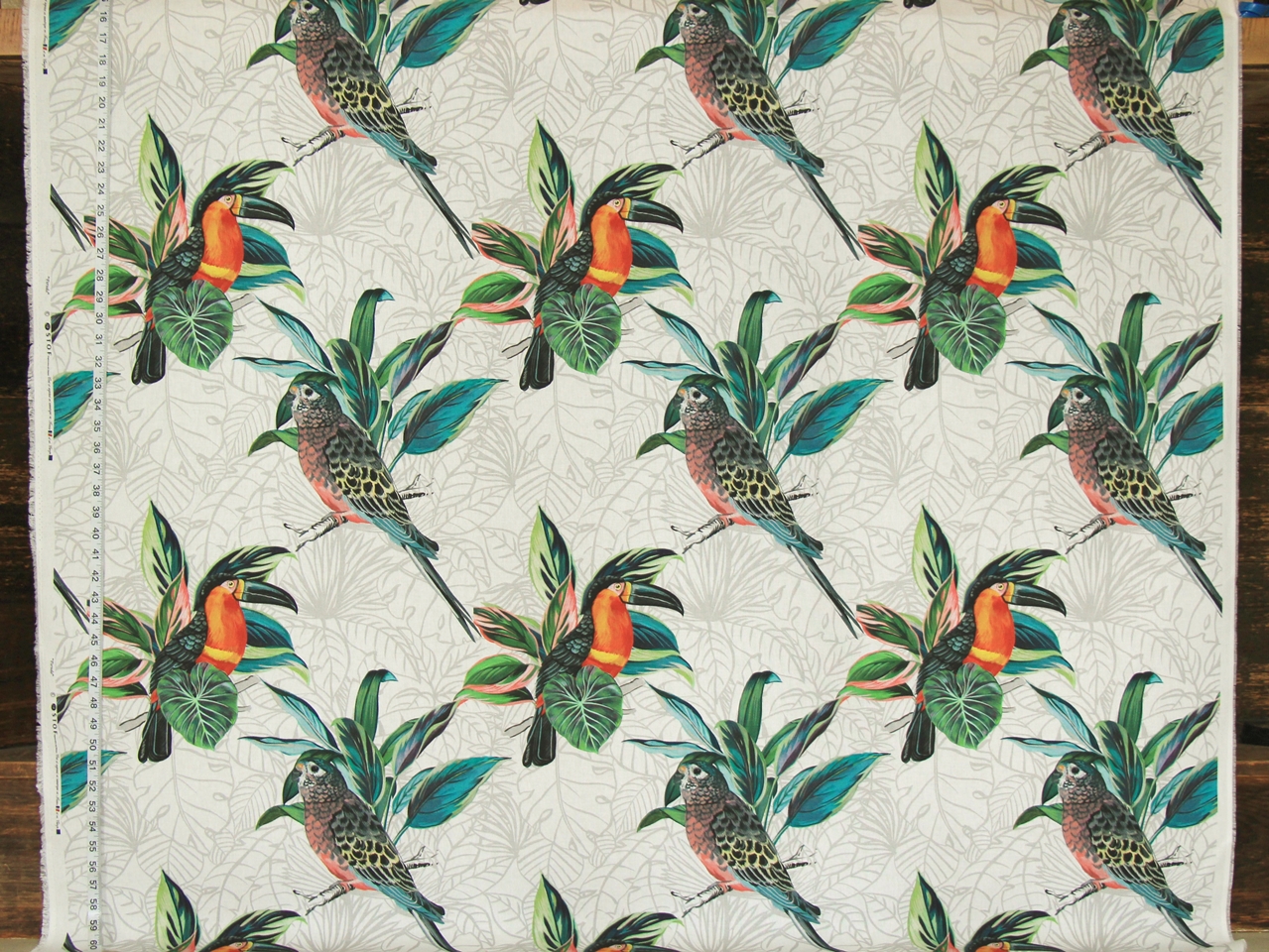 TROPICAL JUNGLE BIRD FABRIC