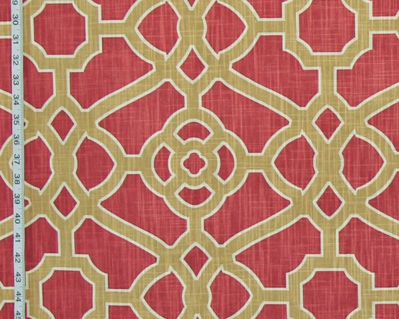 Orange Gold Fretwork Fabric