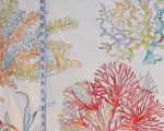 Red coral fabric ocean reef turtle Remnant- 48"