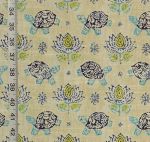 Batik turtle fabric lotus blue aqua