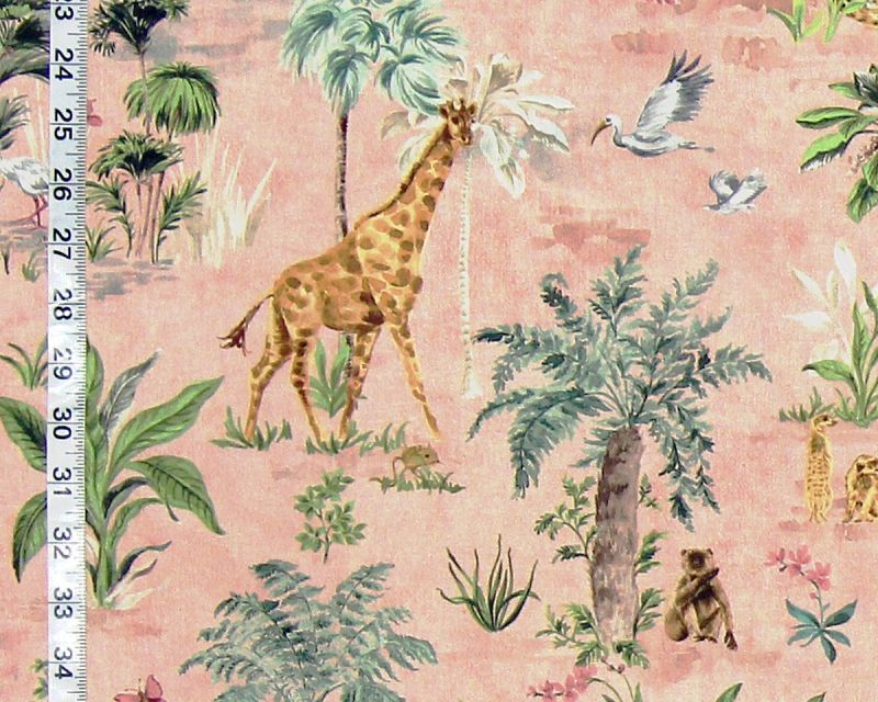 PINK AFRICAN ANIMAL FABRIC