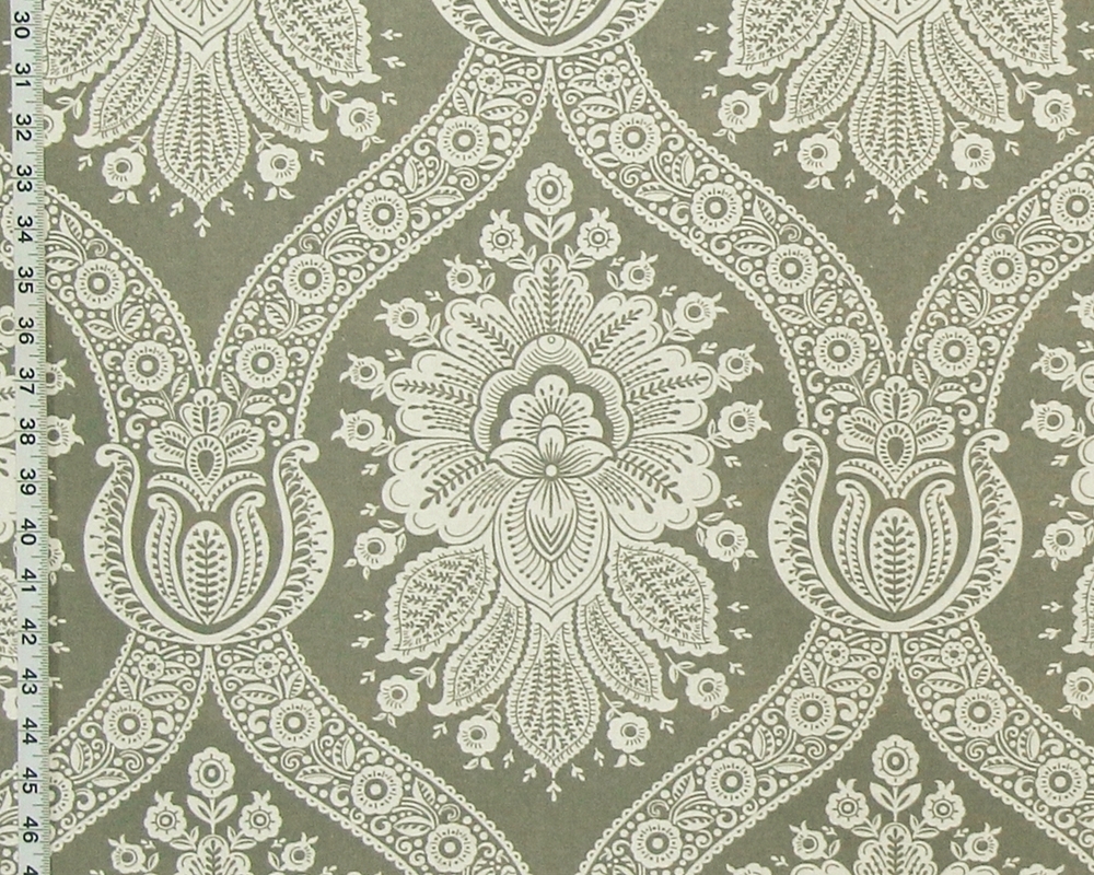 GREY COLONIAL FLORAL FABRIC