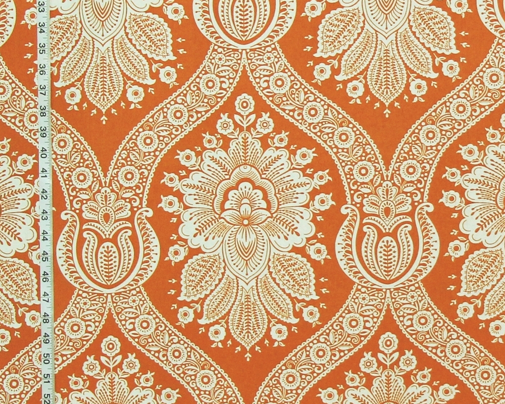 Orange Colonial Wallpaper Fabric