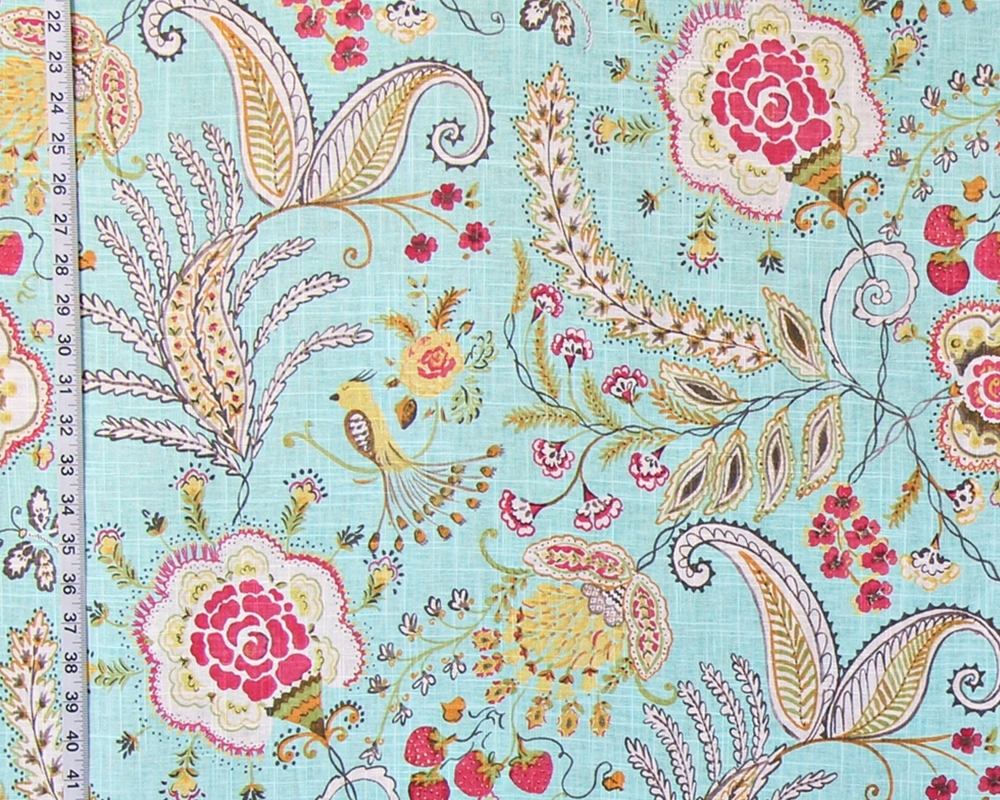 AQUA BIRD GARDEN FABRIC