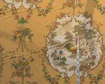 P.Kaufmann County Fair - Yellow Chicken toile fabric French country Rooster Remnant- 1 yd, 30"