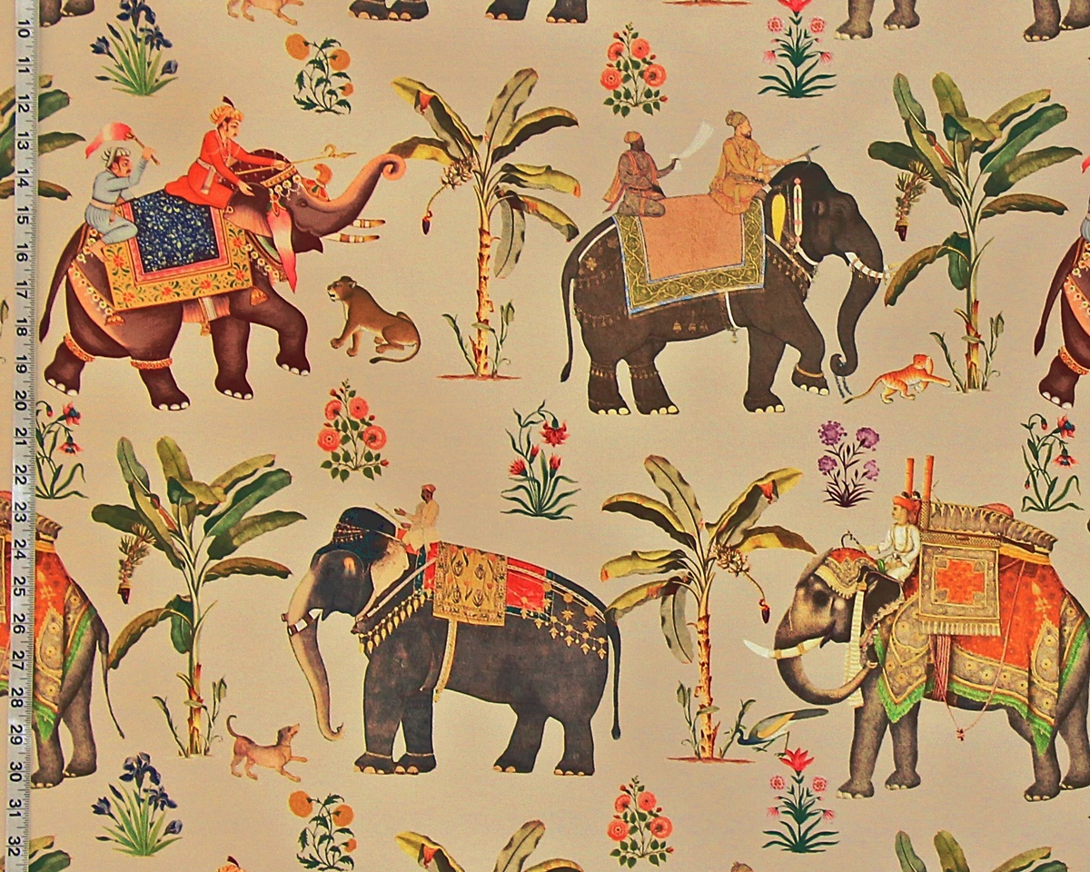 Elephant Print Upholstery Fabric