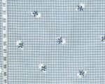 Clarence House Fabrics embroidered  flower blue plaid Tropo