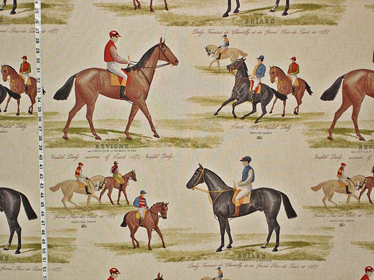 HORSE RACING DOCUMENT FABRIC