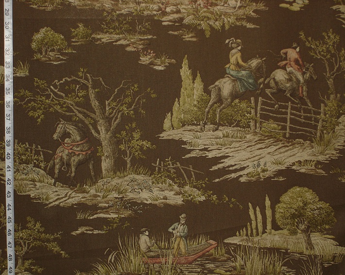 HORSE FISHING TOILE FABRIC