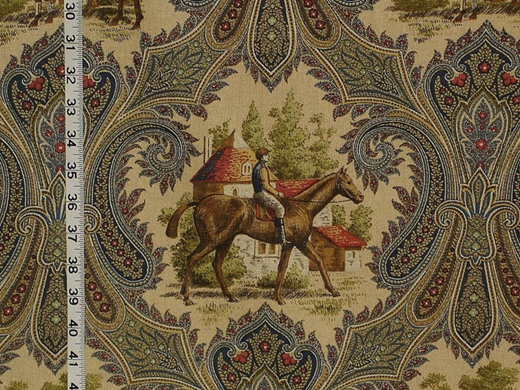 Paisley Horse Jockey Fabric