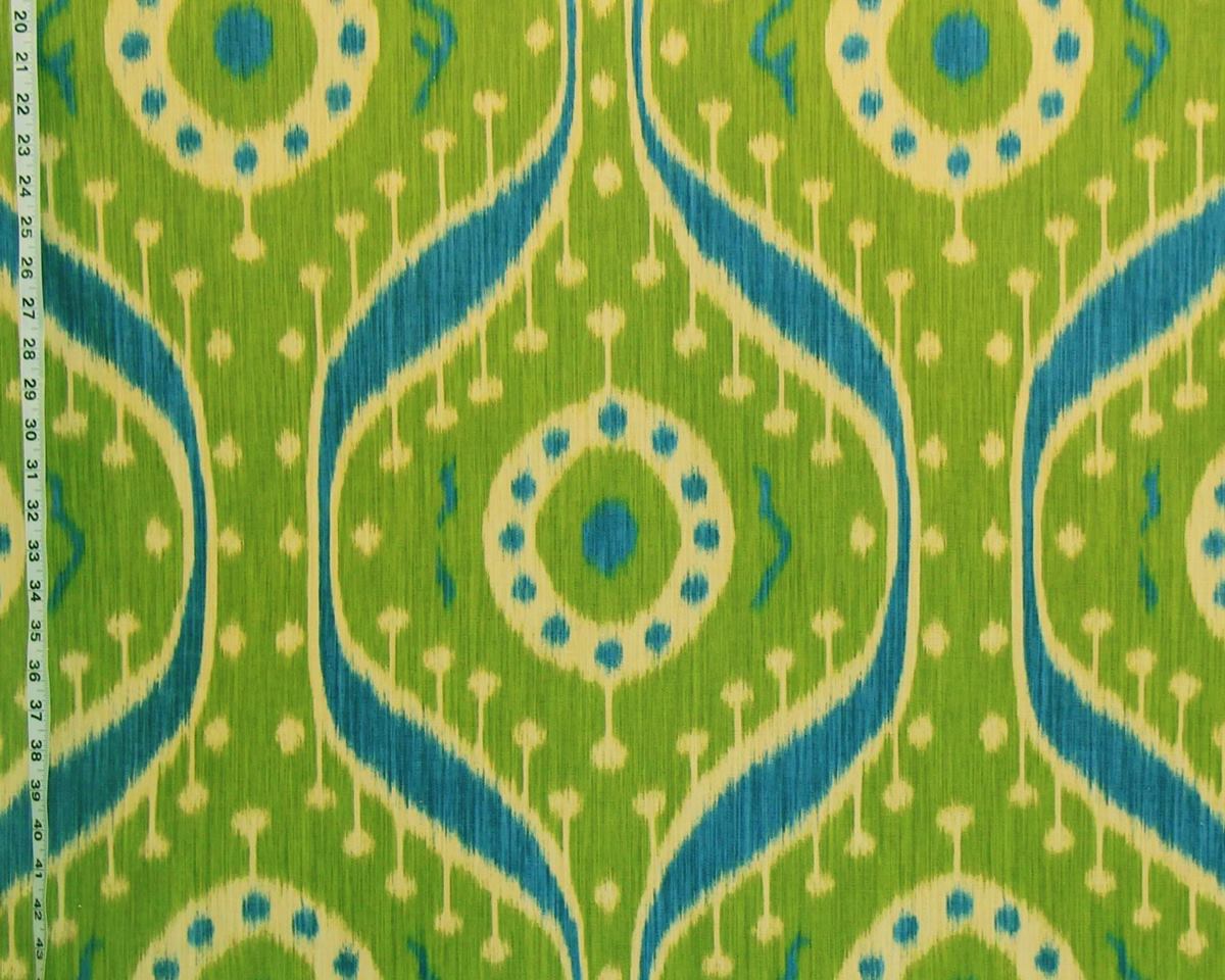 GREEN BLUE IKAT FABRIC - TAGORE BY CLARENCE HOUSE