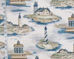 Waverly Land Ho Lighthouse Fabric Remnant- 1 3/4 yds