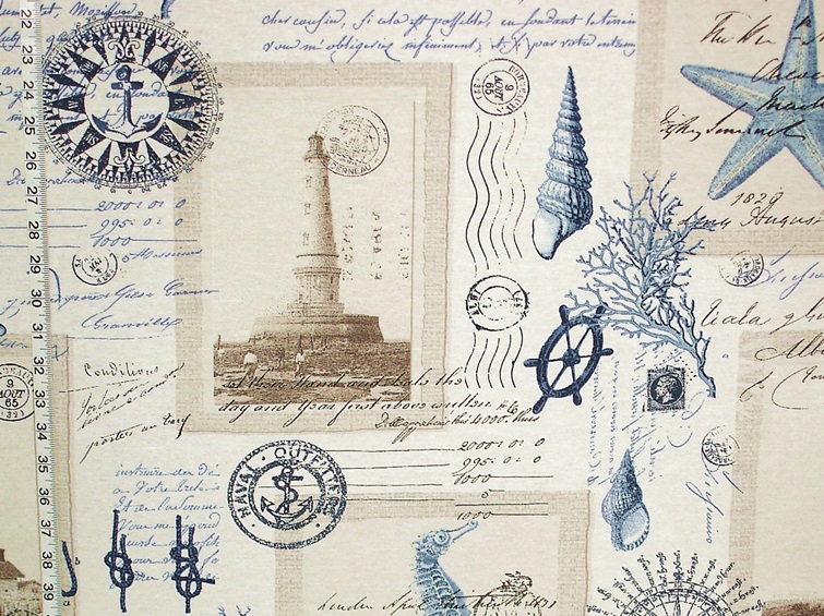 Lighthouse Postcard Fabric