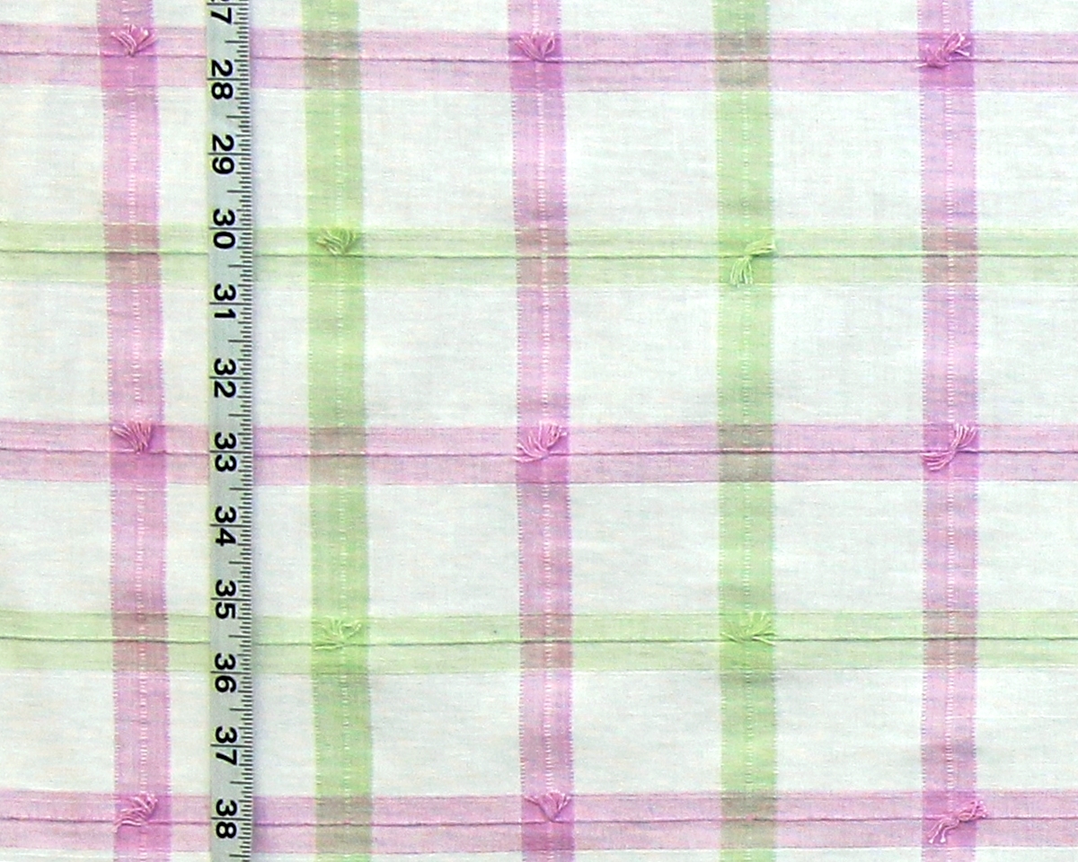 PASTEL PURPLE GREEN WINDOWPANE PLAID FABRIC