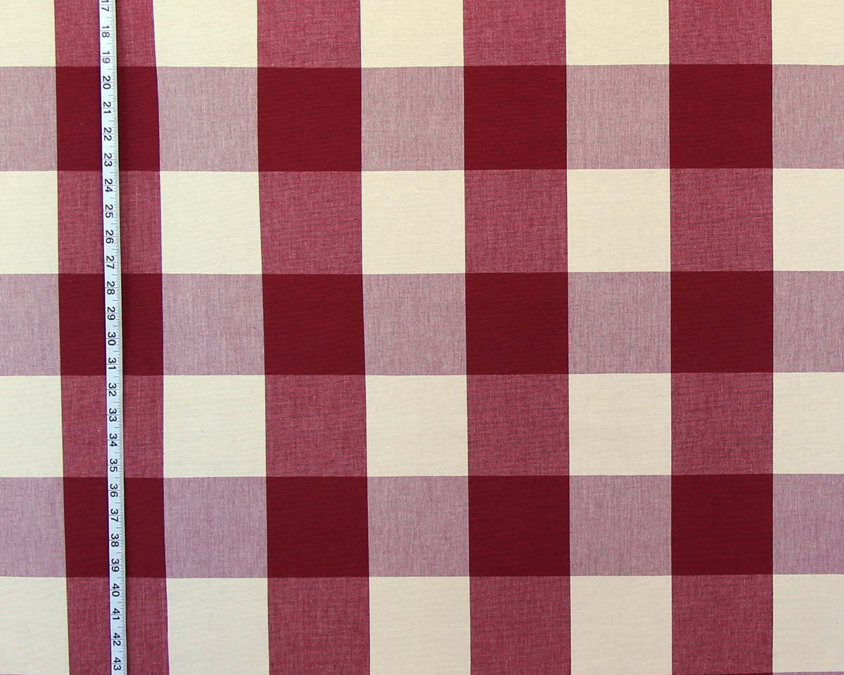 DARK BROWN RED BUFFALO CHECK FABRICv