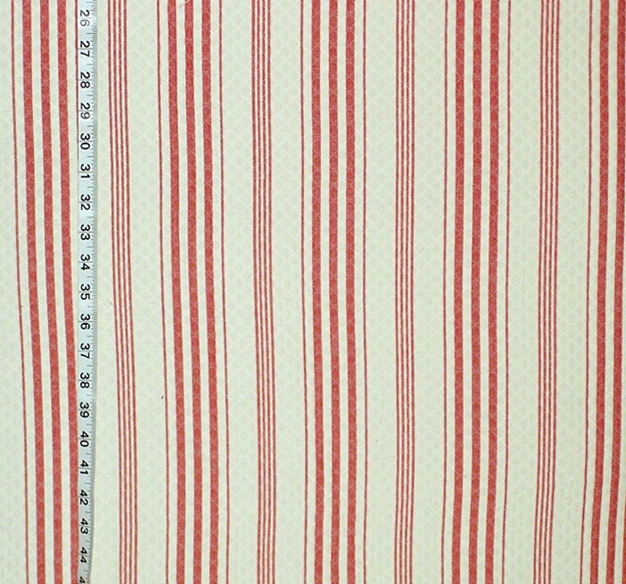 ORANGE RED TICKING STRIPE FABRIC