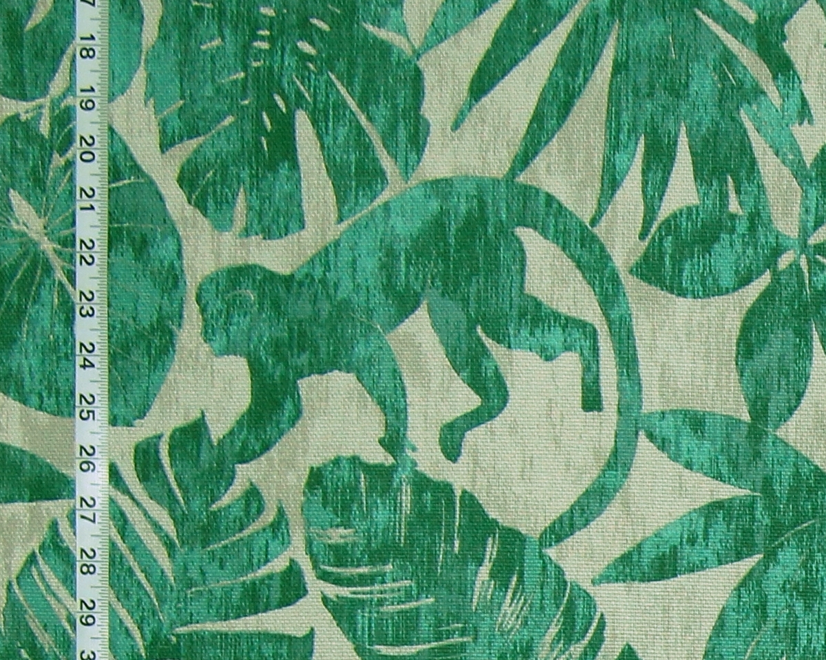 Aqua green monkey fabric silhouette jungle