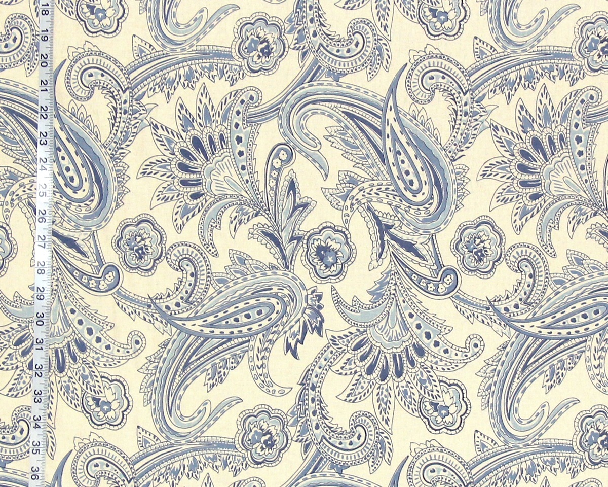 RETRO BLUE PAISLEY FABRIC