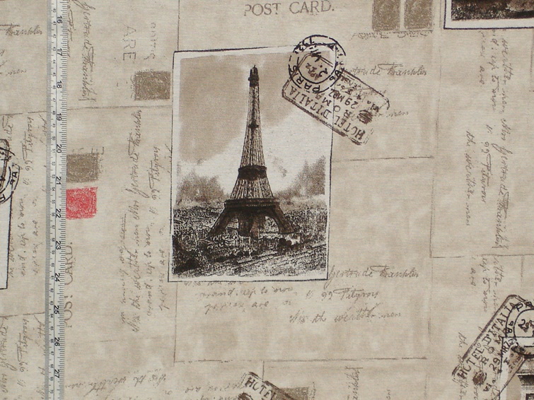 Paris Postcard Travel Fabric