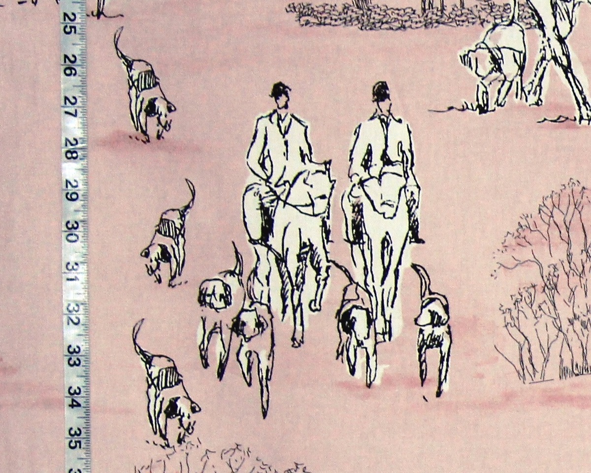 PINK HORSE HUNT FABRIC