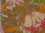Retro brown Indienne fabric linen Schumacher floral