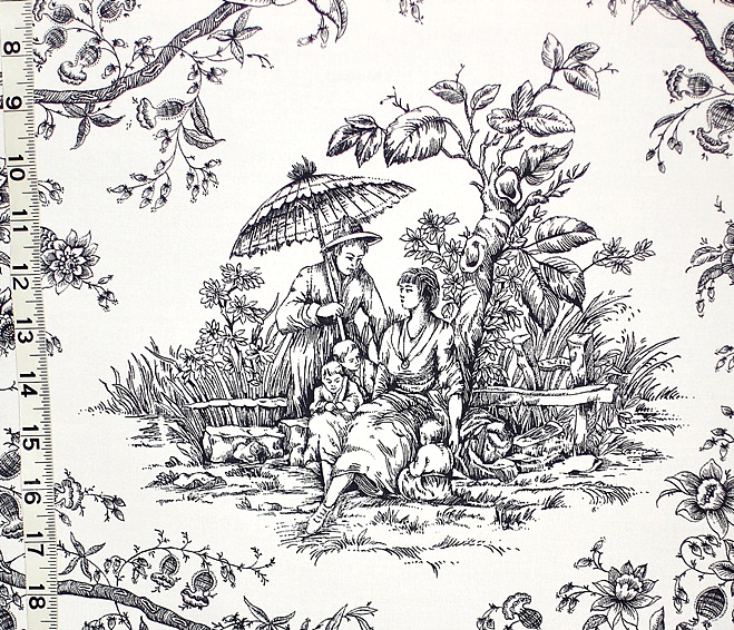 Schumacher fabric Oriental toile chinoiserie- 4 yards