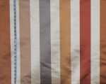 Schumacher striped fabric silk satin awning stripe gold brown Remnant- 45"