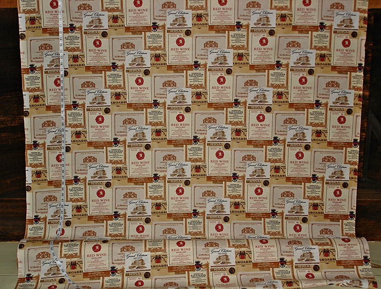 French wine label fabric